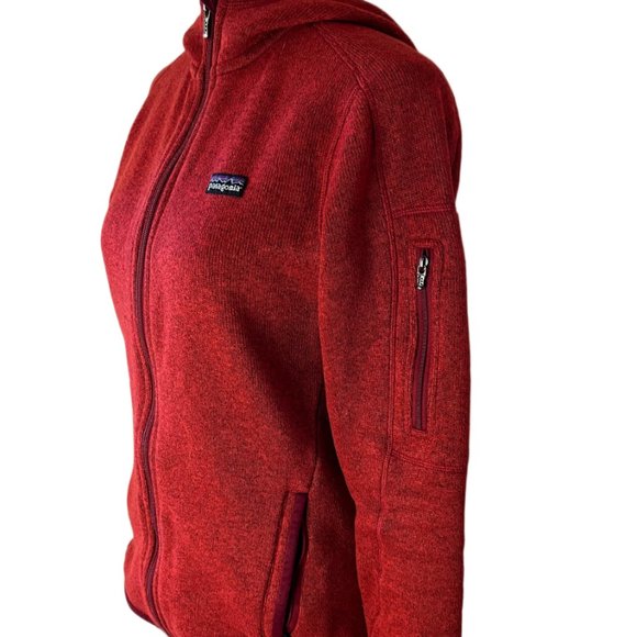 Patagonia Women"s Red Zipped Pockets Casual Long Sleeve Full Zip Hoodie  Size XS - Picture 6 of 8